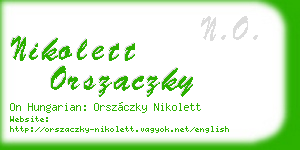 nikolett orszaczky business card